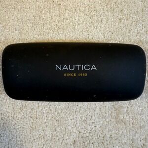Nautica Blue Hard Shell Glasses/Sunglasses Case Clamshell